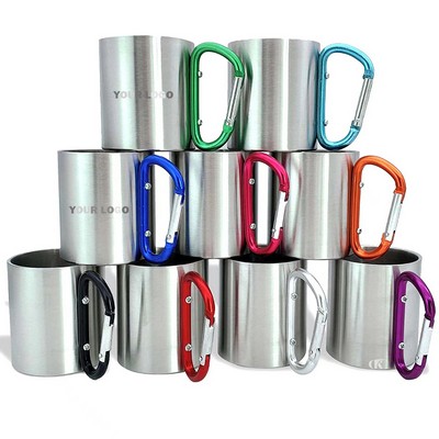 Double Walled Mug with Carabiner Handle - 10 Oz.
